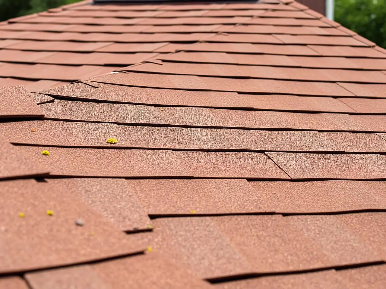 Close-up after photo of the same Lathrop, CA roof slope with the moss removed and the shingles left undamaged