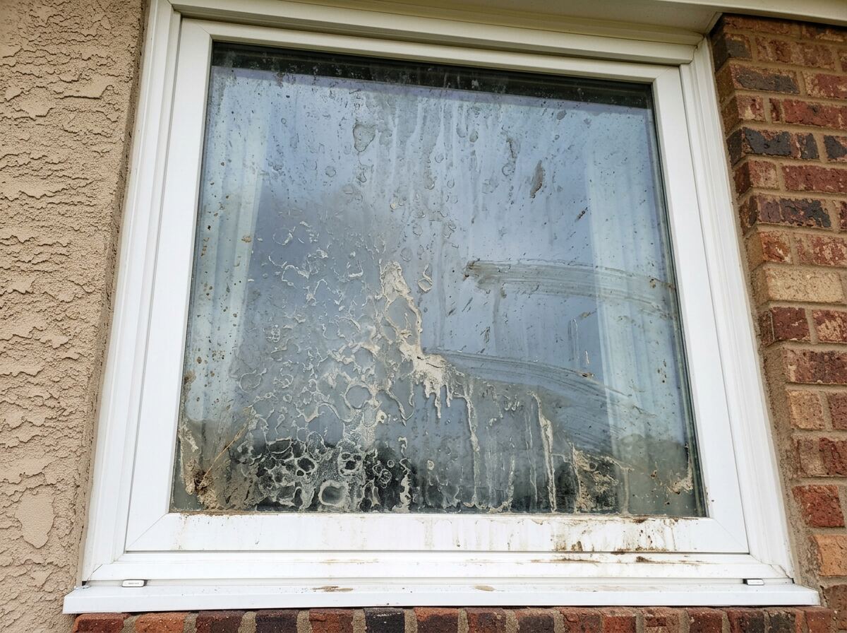 Before and after window cleaning showing clear, streak-free glass